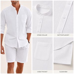 Traje <span class=keywords><strong>de</strong></span> dos piezas <span class=keywords><strong>de</strong></span> verano para <span class=keywords><strong>hombre</strong></span>, camisa <span class=keywords><strong>de</strong></span> manga larga con botones, pantalones cortos, cárdigan, ropa <span class=keywords><strong>de</strong></span> playa informal, chándal <span class=keywords><strong>de</strong></span> 2 uds, <span class=keywords><strong>conjunto</strong></span> <span class=keywords><strong>de</strong></span> pantalones cortos <span class=keywords><strong>de</strong></span> <span class=keywords><strong>lino</strong></span> para <span class=keywords><strong>hombre</strong></span> - Product Image 4