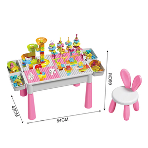 <span class=keywords><strong>Table</strong></span> d'étude multifonctionnelle pour enfants avec chaise, idéale pour l'apprentissage précoce, les blocs de construction et le <span class=keywords><strong>dessin</strong></span> - Product Image 1