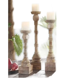 Portavelas Redondo Multiusos Hecho a Mano con Madera de Mango Natural, Centro de Mesa para el Hogar, Perfecto para Velas de Té, Hecho en India - Product Image 2