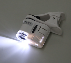 Loupe LED 60X avec clip pour téléphone portable et lumière UV - Product Image 5