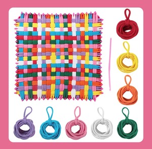 2026 Kit de tissage éducatif créatif DIY avec cordes élastiques pour la création de boucles et de sous-verres en spirale arc-en-ciel - Product Image 5