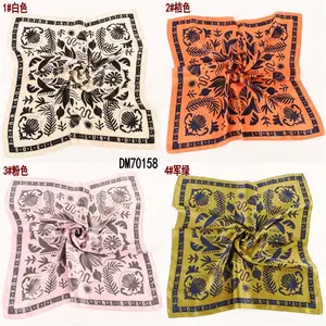 Light Luxury Plain Style 70*70 CM Long Scarf For Women Factory Direct Flower Pattern Digital Printing Scarf For Women