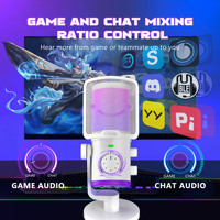 Microphone filaire pour ordinateur AM6, portable, USB Type-C, pour jeux, avec suppression du bruit, éclairage RGB, carte son de bureau