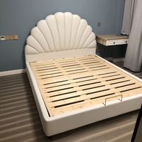 GEDO Lits modernes en bois pour enfants Designs Lit double fille rose avec rangement Lit en cuir pour enfants Ensembles de meubles