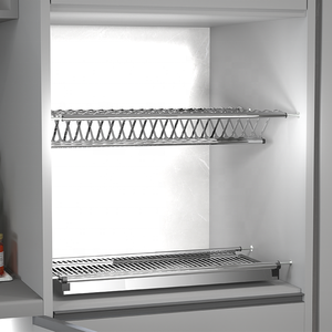 Modern 2-Tier Stainless Steel Dish <b>Drying</b> <b>Rack</b> Built-In Kitchen Cabinet Organizer & Accessories Storage Tableware Storage <b>Rack</b> K - Product Image 5