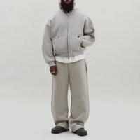 Ensemble de sweat à capuche zippé gris surdimensionné pour hommes les plus populaires