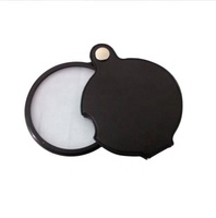 Mini loupe de poche portable noire 50mm 10x, loupe pliante avec étui de protection pour la lecture