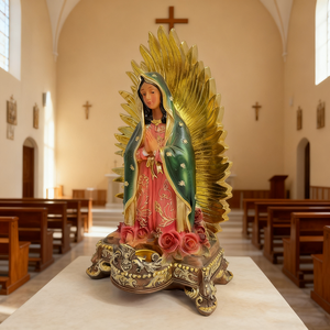 Regalo Religioso, Portavelas Mexicano <span class=keywords><strong>de</strong></span> la Virgen María, Candelabro <span class=keywords><strong>de</strong></span> <span class=keywords><strong>Nuestra</strong></span> <span class=keywords><strong>Señora</strong></span> <span class=keywords><strong>de</strong></span> <span class=keywords><strong>Guadalupe</strong></span> para Decoración Navideña - Product Image 2