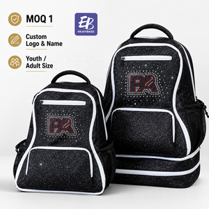Sac de voyage personnalisé avec <span class=keywords><strong>nom</strong></span> en paillettes noires, logo personnalisé, sac à paillettes pour équipe de cheerleading et gymnastique - Product Image 3