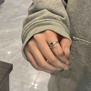 S925 Sterling Silver <b>Snake</b> Bone Ring with Zircon Inlay Setting High-End Luxury Exquisite and Cool Design - Product Image 3