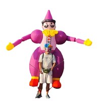Costume de Clown Gonflable Personnalisé avec Éclairage LED en PVC, Souffleur Intégré, Installation Facile, Multicolore, Marionnette de Défilé pour Adultes