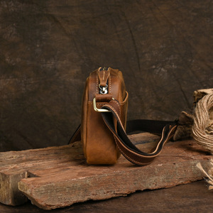 Ando <b>Bag</b> Vintage Genuine Cowhide Leather Crossbody <b>Bag</b> Mens <b>Small</b> Shoulder <b>Phone</b> <b>Bag</b> - Product Image 3