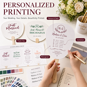 Éventails de <span class=keywords><strong>mariage</strong></span> personnalisés pour adultes, en papier et bois, pour invités, cérémonies en extérieur, cadeaux, Chine - Product Image 3