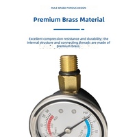 HUBEN High Precision Stainless Steel Liquid Filled 0-60PSI Radial Pressure Gauge for Swimming Pool Filter Pump Shock Resistant