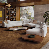 Canapé en bois massif de style crème minimaliste italien Bessel, grand ensemble modulaire design pour salon