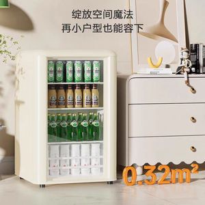 Retro Style Mini Refrigerator 131L With Glass Door Adjustable Thermostat For Beverages And Wine Home Use - Product Image 4