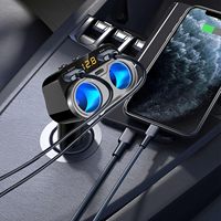 150W Charge Type C USB 3.0 Adaptateur de chargeur rapide Adaptateur allume-cigare pour voiture avec 2 prises Séparateur allume-cigare pour voiture