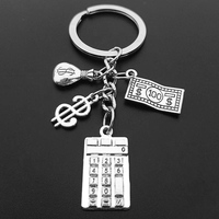 Mode j'aime l'argent porte-clés bijoux métal boulier calculatrice sac sac à main Dollar pendentif porte-clés pour comptable cadeau