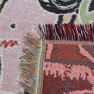Couverture de jet de tapisserie tissée d'anime fantastique personnalisée par jacquard de gland de polyester de coton personnalisé - Product Image 3
