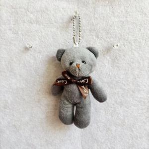 Porte-clés lumineux en peluche ours à nœud papillon, en coton PP doux et écologique, ours en une seule pièce, cadeau bouquet avec papier - Product Image 4