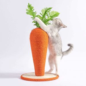Mini rascador para gatos con forma de zanahoria y estructura de escalada, rascador moderno de sisal y cuerda de repuesto para juguete, empaquetado en cartón. - Product Image 3