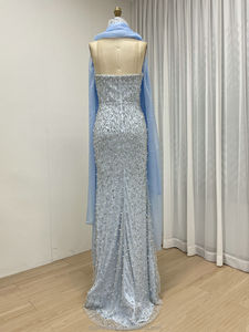 MD50088 abiti rosa da donna eleganti per l'alta qualità con cristalli di perline e paillettes e sirena abiti da sera formali - Product Image 6