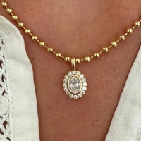 Pendentif ovale en acier inoxydable avec pierres précieuses péridot et grenat, style INS, pour collier, accessoire de mode DIY multi-usage, bijoux