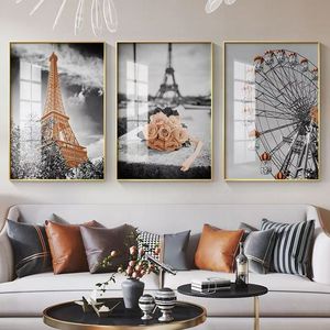 Peinture murale de la Tour Eiffel de <span class=keywords><strong>Paris</strong></span>, papier peint personnalisable sans couture pour chambre à coucher - Product Image 3