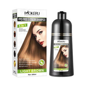 Pour Mokeru No PPD shampooing de couleur de cheveux instantané naturel 500ml formule crème rapide 5 minutes couverture complète facile rapide FFfast cheveux <span class=keywords><strong>Colo</strong></span> - Product Image 1