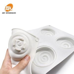 Mousse Moules Gâteau Décoration Outils Boulangerie Pâtisserie Outils D'art <span class=keywords><strong>Comestible</strong></span> MC-146 AK 6 cavités Spiricule D'ondulation En Silicone - Product Image 5