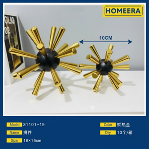 Commercio all'ingrosso decorazione Per la casa 16x16cm Art déco Design in alluminio metallo scultura tecnica artigianale Per soggiorno 10 pezzi Per scatola - Product Image 1