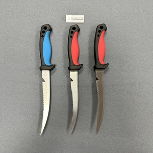 سكين فيليه للصيد الحاد والشرائح مع أسنان غير قابلة للانزلاق بمقبض مطاطي مع غمد واقي - Product Image 6