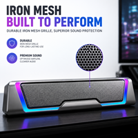 Barra de Sonido RGB para Juegos, Altavoz para PC de Escritorio con Iluminación RGB Dinámica, Caja Misteriosa Electrónica con Alimentación USB y Sonido Estéreo para Laptop