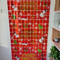 Rideau à franges carrées en aluminium pour Noël, toile de fond métallique scintillante pour fêtes, décor de fond pour arbre de Noël et cadeaux carrés pour événements festifs
