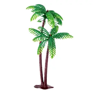 trem modelo de árvore Suppliers-Venda por atacado de 15cm artificial plástico palmeira, jardinagem, areia, mesa, trem ferroviária, decoração de planta para ho escala
