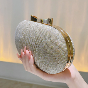 Ladies Golden Evening Handbag Bridal Metal Bow <b>Wedding</b> Shiny <b>Clutches</b> Bag Chain Shoulder Bags - Product Image 3