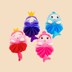 Dễ thương động vật có hình dạng tắm bọt biển ít Nàng Tiên Cá công chúa cá mập khủng long hình cơ thể bọt biển cho trẻ em làm bằng Nylon PE - Product Image 6