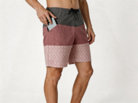 Shorts de bain YILONG pour hommes à séchage rapide, trois couleurs, gris, rose, contrasté, extensible dans quatre directions