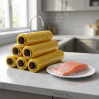 Película de PVC ligera y fácil de rasgar, envoltura plástica para almacenamiento de alimentos en el hogar, para ensaladas de frutas y sándwiches