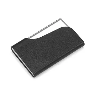 Fabrika fiyat metal PU deri özel manyetik ziyaret kartvizit cüzdan tutucu gifler