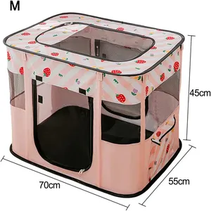 Foldable Pet Pen Dog Crate Portable <strong>Playpen</strong> for Dog <strong>Puppy</strong> Cats Top Removable Zipper Mesh Dog Cat Tent Kennel with Carrying Bag - Product Image 6