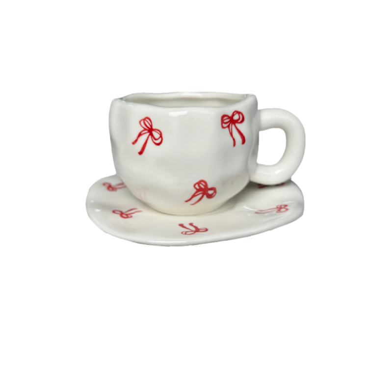 ถ้วยกะลาสีแดงเส้นคู่ขนาด300มล. 16ซม.