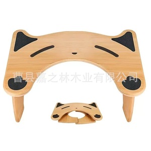 Wooden <b>Bathroom</b> Step <b>Stool</b> Folding Anti Slip Solid Wood Kids Toilet Footstool - Product Image 4