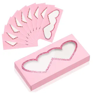 Коробка для упаковки ресниц и чехлы для ресниц, бумажный поставщик ресниц, розовые коробки для ресниц с окошком