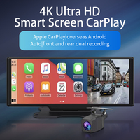 Lecteur multimédia de navigation avec écran IPS de 10,26 pouces, caméra de recul et avant, DVR 2K, FM, BT, WIFI, Android Auto, CarPlay pour Apple