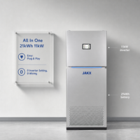 Système de stockage d'énergie domestique intégré JAKX 21 kWh, onduleur hybride 11 kW à onde sinusoïdale pure, UPS mural, stockage de batterie solaire