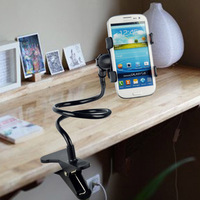 Support de téléphone flexible à col de cygne réglable en hauteur support de téléphone portable en plastique paresseux multifonction pour lit et bureau