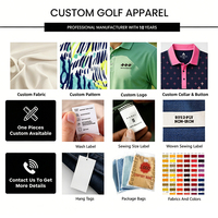 Vêtements de golf pour hommes imprimés par sublimation personnalisée, polo avec logo brodé, séchage rapide, anti-odeur, OEM ODM, vente en gros d'usine