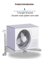 Braket Unit Luar AC Stainless Steel dengan Lubang Pra-Bor, Rangka Penyangga Tugas Berat untuk Pemasangan di Dinding