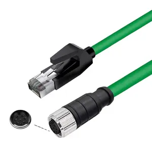 工业级M12 8pin a型网络电缆至RJ45工业摄像机以太网网络电缆